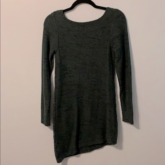 Fitted Forest Green Sweater Dress - Picture 5 of 6